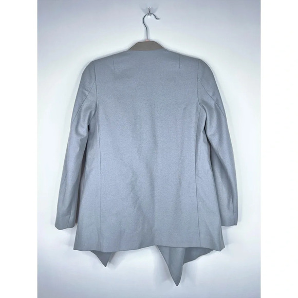 All Saints Ora Wool Blend Jacket Gray Draped Lapels Snap Closure Neutral Size 00 - Picture 4 of 11